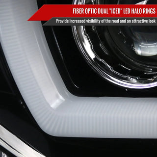 Spec D U-Shape Halo Projector Halo Headlights (Black): Dodge Charger 2011 - 2014