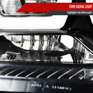 Spec D U-Shape Halo Projector Halo Headlights (Black): Dodge Charger 2011 - 2014