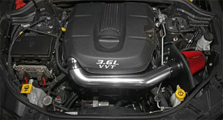 Spectre Polished F/I Air Intake Kit w/Red Filter (FRONT): Fits Jeep/Dodge 2011-2015 3.6L