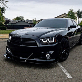 Spec D U-Shape Halo Projector Halo Headlights (Black): Dodge Charger 2011 - 2014