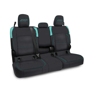 PRP Rear Bench Covers w/ Armrest (REAR): Jeep Gladiator 2020-2025 3.6L/3.0L EcoDiesel - Black/Teal