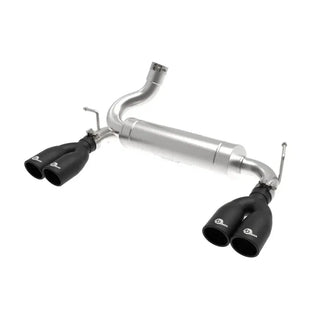 aFe Vulcan Series 2.5" Axle-Back Exhaust System Black Tips: Jeep Wrangler 07-18 3.8L/3.6L