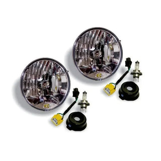 KC HiLiTES 7" H4 DOT Halogen Headlights (F&R): Jeep Wrangler 07-18 3.8L/3.6L