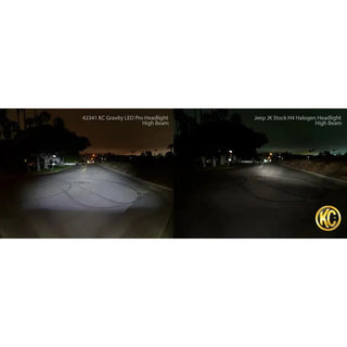 KC HiLiTES 7" Gravity LED Pro DOT Headlight (F&R): Jeep Wrangler 07-18 3.8L/3.6L