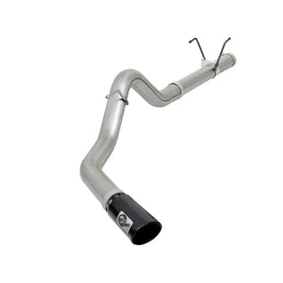 aFe Large Bore-HD 4" 409 SS DPF-Back Exhaust System 5" Black Tip: Fits Most Dodge/Ram 6.7L Diesel/5.9L Diesel (07-12)
