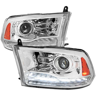 Spec D Projector Halo Headlights (Chrome w/ Sequential Turn Signal): Dodge Ram 2009 - 2018