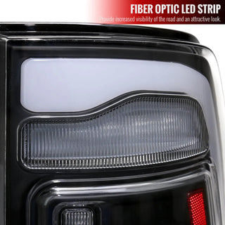 Spec D LED Tail Lights (Matte Black w/ White LED Bar): Dodge Ram 2009 - 2018