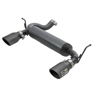 aFe Rebel Series 2.5" Axle-Back Exhaust System Black Tips: Jeep Wrangler 07-18 3.8L/3.6L