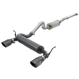 aFe Rebel Series 2.5" Cat-Back Exhaust Black Tips: Jeep Wrangler 07-18 3.8L/3.6L