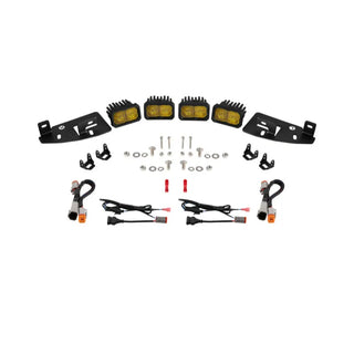 Diode Dynamics SSC2 LED Fog Pocket Kit Yellow Sport: Ram 1500 2019-2024 6.2L/5.7L