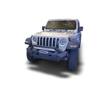 TrailFX Stubby Front Bumper w/Skid Plate & Winch Mount: Jeep Wrangler JL / Gladiator 2018-2026