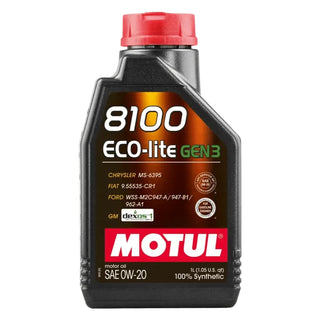 Motul 8100 Eco-Lite Gen3 0W-20 (1L Case of 12)