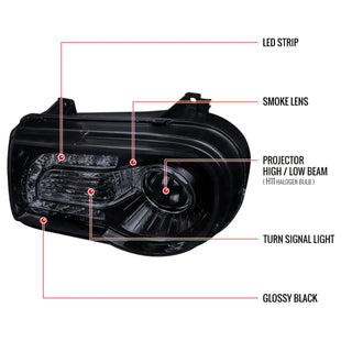 Spec D Projector Halo Headlights (Smoke): Chrysler 300C 2005 - 2010