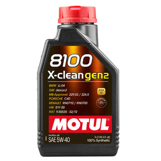 Motul 8100 X-CLEAN Gen2 5W-40 (1L Case of 12)