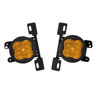 Diode Dynamics SS3 Max LED Fog Light Kit Amber Backlit Yellow (F&R): Jeep Gladiator/Wrangler 18-26 3.6L/3.0L EcoDiesel