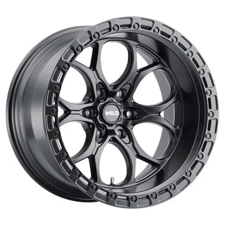 Weld W108 Ledge / Satin Black / Black Ring | 20x12 | 6x139.7 | -44mm Offset
