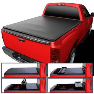 Spec D Soft Quad-Fold Tonneau Cover: Dodge Ram (w/ 6.4ft Bed) 2002 - 2018