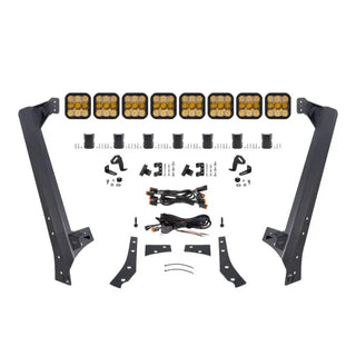 Diode Dynamics SS5 Sport CrossLink Windshield Lightbar Kit Yellow Combo (FRONT): Jeep Wrangler 07-18 3.8L/3.6L/2.0L