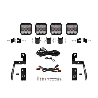 Diode Dynamics SS5 Sport CrossLink Grille Lightbar Kit White Combo (FRONT): Jeep Wrangler 07-18 3.8L/3.6L/2.0L