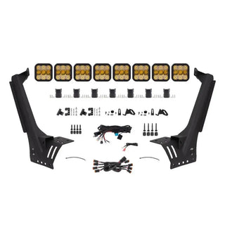 Diode Dynamics SS5 Pro CrossLink Windshield Lightbar Kit Yellow (FRONT): Jeep Gladiator/Wrangler 18-26 3.6L/3.0L EcoDiesel