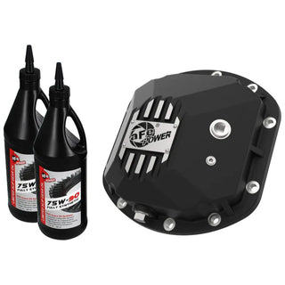 aFe Street Series Diff Cover Machined Fins: Jeep Wrangler 1997-2018 2.5L/3.6L w/ Gear Oil - Black