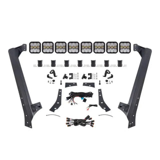 Diode Dynamics SS5 Pro CrossLink Windshield Lightbar Kit White Combo (FRONT): Jeep Wrangler 07-18 3.8L/3.6L/2.0L