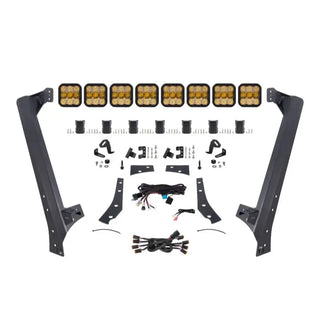 Diode Dynamics SS5 Pro CrossLink Windshield Lightbar Kit Yellow Combo (FRONT): Jeep Wrangler 07-18 3.8L/3.6L/2.0L