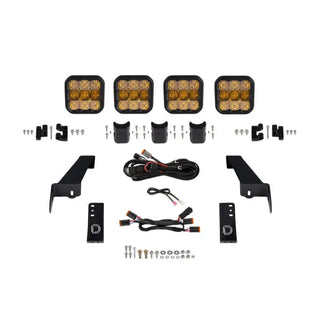 Diode Dynamics SS5 Pro LED CrossLink Grille Lightbar Kit Yellow Combo (FRONT): Jeep Wrangler 07-18 3.8L/3.6L/2.0L
