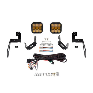 Diode Dynamics SS5 Pro LED Pod Light Kit Yellow Combo (FRONT): Jeep Wrangler 07-18 3.8L/3.6L/2.0L
