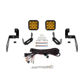 Diode Dynamics SS5 Pro LED Pod Light Kit Yellow Driving (FRONT): Jeep Wrangler 07-18 3.8L/3.6L/2.0L