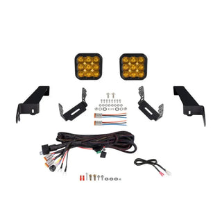 Diode Dynamics SS5 CrossLink Bumper Lightbar Kit Pro Yellow Driving (F&R): Jeep Gladiator/Wrangler 18-26 3.6L/3.0L EcoDiesel