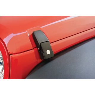 Rampage Hood Catch Locking: Jeep Wrangler JK 2007-2018 - Black