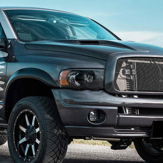 Spec D Projector Halo Headlights (Black): Dodge Ram 2002 - 2005