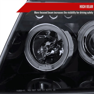 Spec D Projector Halo Headlights (Smoke): Jeep Grand Cherokee 1999 - 2004
