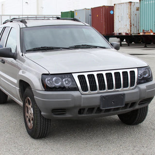 Spec D Projector Halo Headlights (Smoke): Jeep Grand Cherokee 1999 - 2004