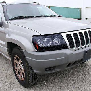 Spec D Projector Halo Headlights (Smoke): Jeep Grand Cherokee 1999 - 2004