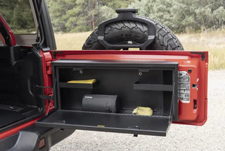 Tuffy Products Lockbox Tailgate Premium Storage Keyed Lock w/ 2 Shelves (REAR): Jeep Wrangler JL 2018-2026