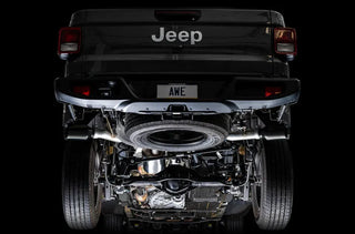 AWE Tread Edition Cat-Back Exhaust (Black Tips, Dual Exit): Jeep Gladiator 3.6L V6 2020 - 2025
