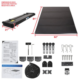 Spec D Hard Quad Fold Tonneau Cover: Dodge Dakota (w/ 6.5ft Bed) 1997 - 2004