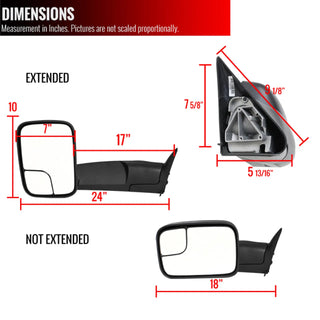 Spec D Towing Mirrors (Manual): Dodge Ram 1994 - 2002