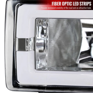 Spec D OEM Style Headlights w/ LED Bar (Chrome): Dodge Ram 1994 - 2002