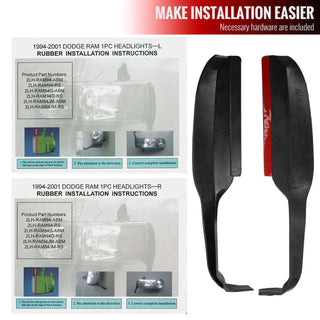 Spec D OEM Style Headlights w/ LED Bar (Chrome): Dodge Ram 1994 - 2002