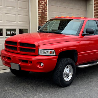 Spec D OEM Style Headlights w/ LED Bar (Chrome): Dodge Ram 1994 - 2002