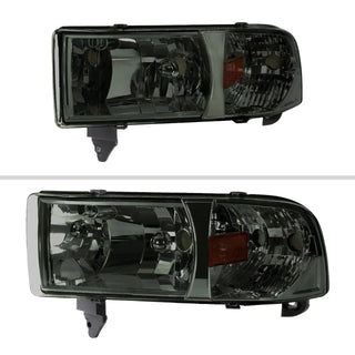 Spec D Crystal Headlights (Smoke): Dodge Ram 1994 - 2002