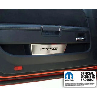 American Car Craft "SRT8" Brushed Door Badge Plate: Dodge Challenger 2008 - 2014