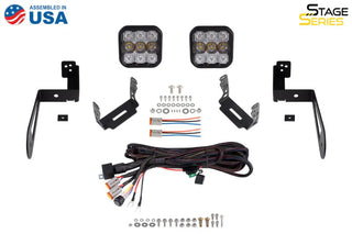 Diode Dynamics SS5 Pro LED Pod Light Kit Yellow Driving (FRONT): Jeep Wrangler JK 2007-2018