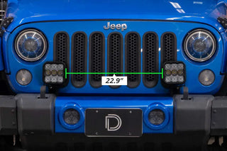 Diode Dynamics SS5 Pro LED Pod Light Kit Yellow Combo (FRONT): Jeep Wrangler JK 2007-2018