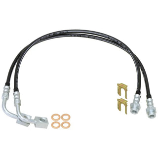 RockJock JK Braided SS Brake Hose Kit 25.5in (REAR): Jeep Wrangler JK 2007-2018 3.6L/3.8L V6