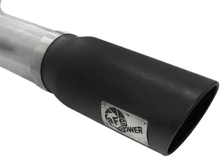 aFe Large Bore-HD 5" 409 SS DPF-Back Exhaust Black Tip (REAR): RAM 2500/3500 2013-2018 6.7L