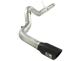aFe Large Bore-HD 5" 409 SS DPF-Back Exhaust System Black Tip: RAM 2500/3500 2007.5-2012 6.7L